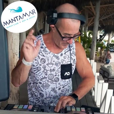 Playing at Mantamar, Puerto Vallarta, Mexico. Jeff Bone always has an absolute blast spinning this most exclusive, chic and trendy beach club!!!