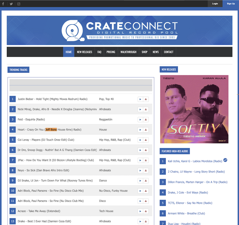 CRATE CONNECT DIGITAL RECORD POOL - Trending Charts, December 17, 2023